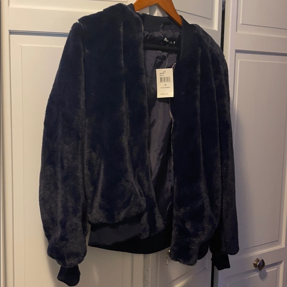 Fur bomber jacket